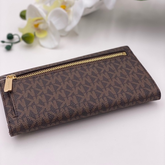 Michael Kors Trifold Wallet Signature Brown - Picture 12 of 12